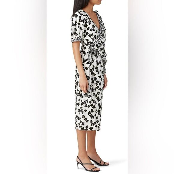 Love, Whit by Whitney Port Floral Wrap Midi Dress Size Large - Picture 2 of 8